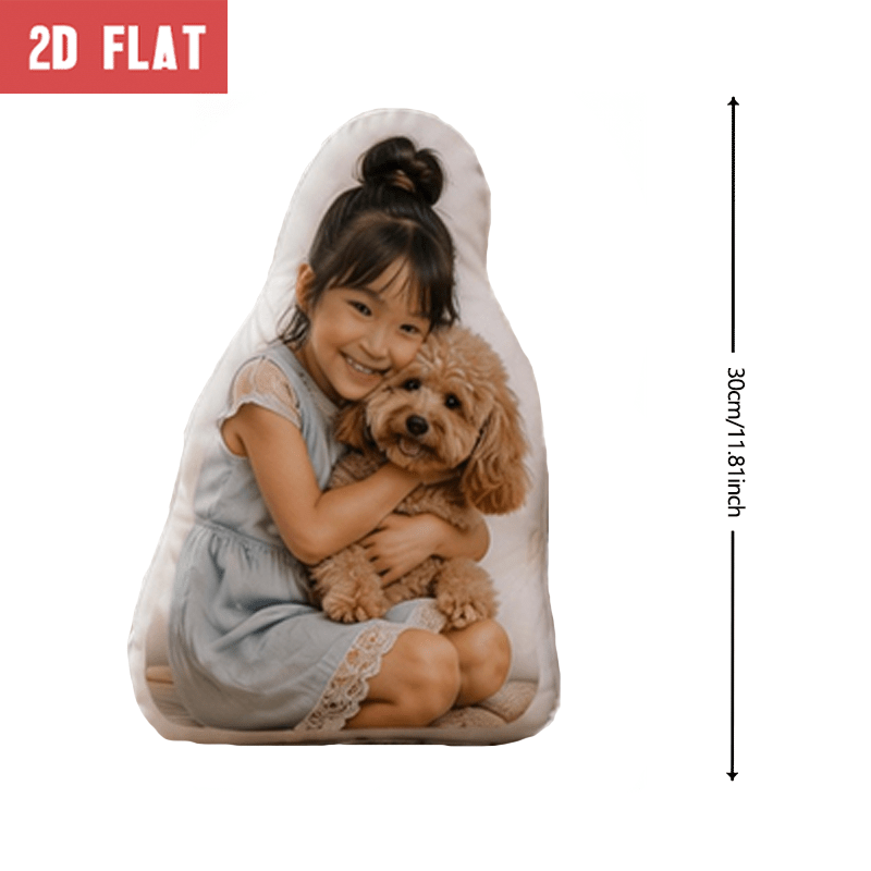 TEMU Personalized Photo Customization: For Family Portrait Character Classic Tones Custom Shaped Decorative Cushion, Illustration Accent Pillow For