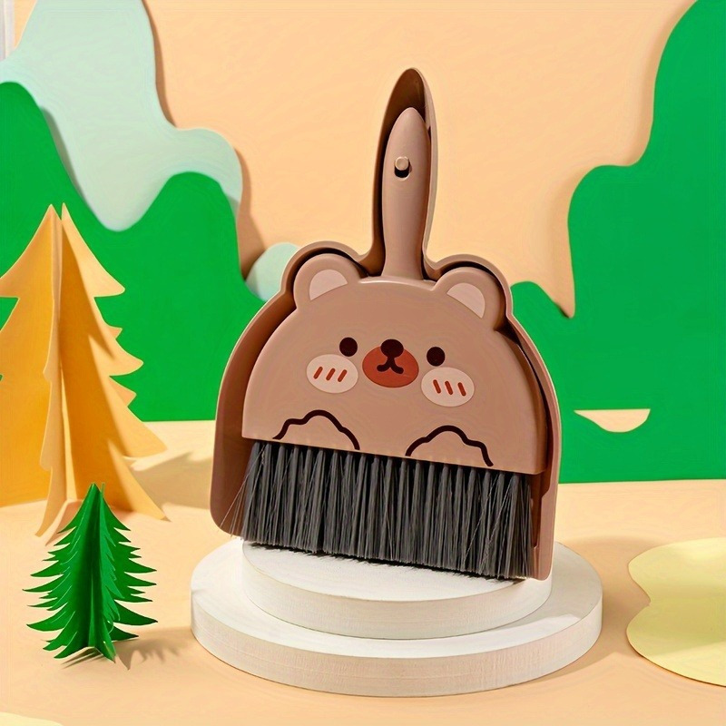 E-shop Cartoon Kehrschaufel und Besen Set, Mini Reinigungsbürste für Schreibtisch, Kleine Besen Kombination für Tischreinigung