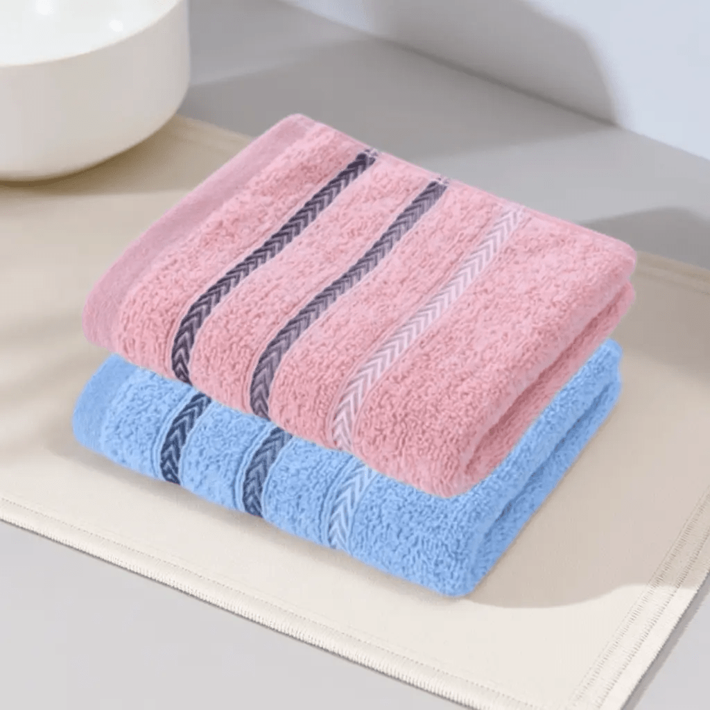 TEMU 2pcs Serviettes Ultra-Douces - Très Absorbantes et Légères en Multicolores, Essentielles pour de Bain de , avec Bandes de Bord Renforcées, Style