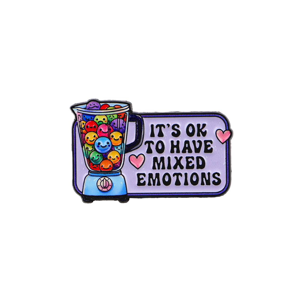 Alloy Enamel Pin & Brooch - Badge With & Hearts, Cute Pastel Colors (pink, Yellow, Green, Orange, Purple, Red, ) - Backpack, Backpack Accessory, Design, Durable Accessory