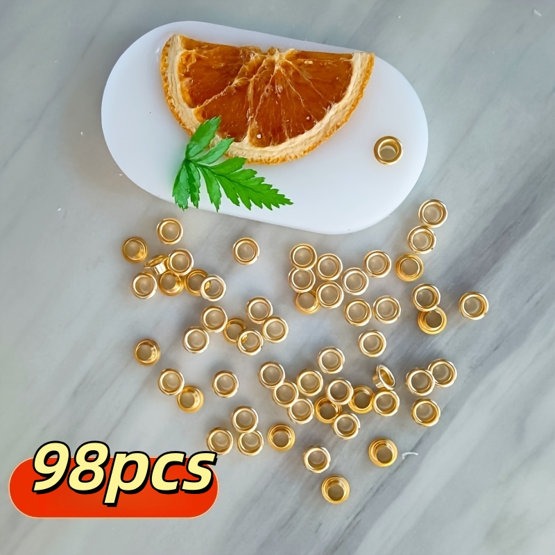 TEMU =98pcs/122pcs Ensemble de fermoirs en métal de 4,5 mm de diamètre | Extrémités argentées et dorées, parfait pour la fabrication de bougies, le