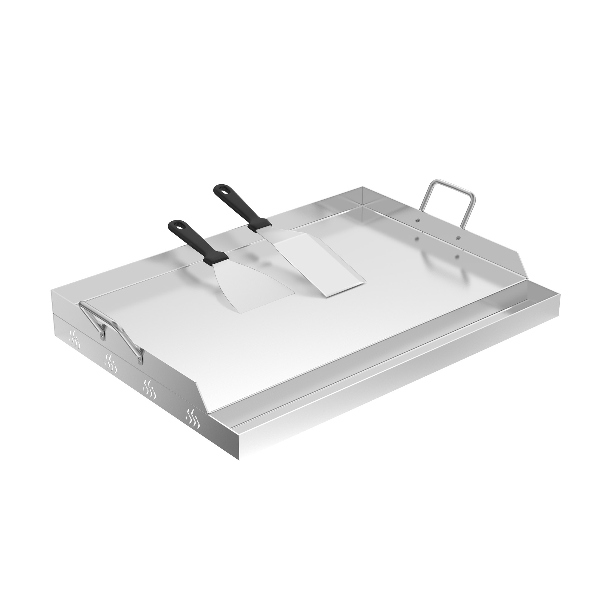Grill Plate With Handles Stainless Steel Bbq Universal Plate Grill Tray With Included Grill Spatula