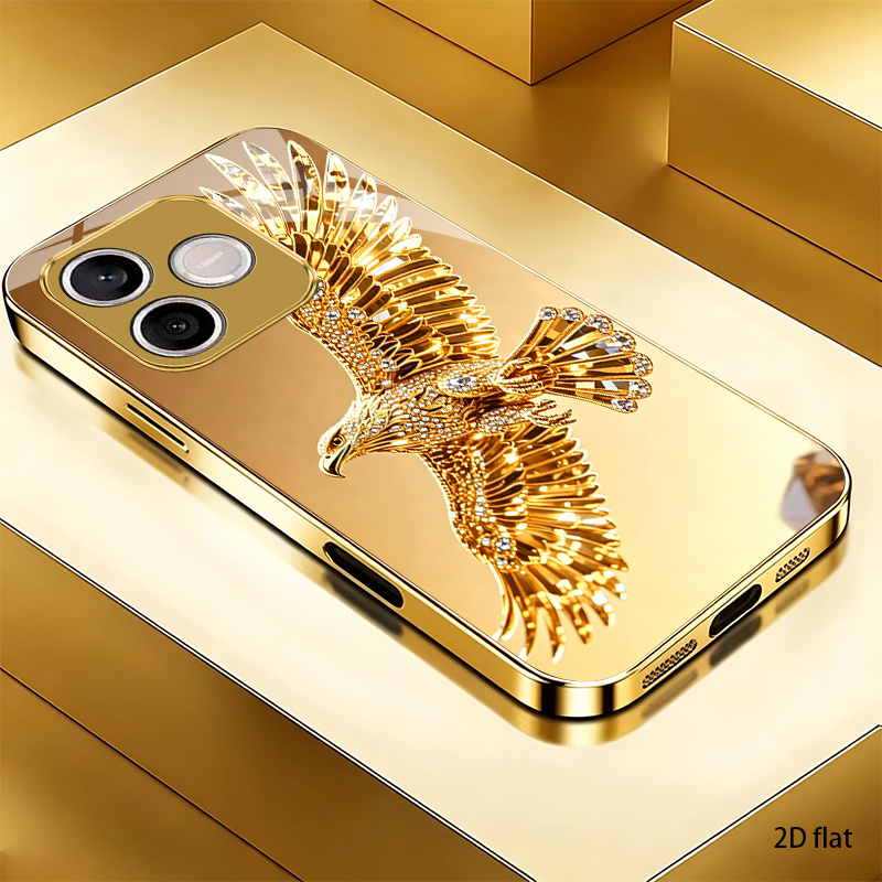 TEMU Phone Case - 2d Golden Eagle Pattern Phone Case 600 Lite/x8d 4g/600 Pro/x6d 5g Full Coverage, Stylish And Luxurious, High-value Protective Case