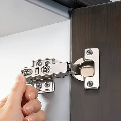 item picture 4pcs stainless steel hydraulic cabinet hinges smooth buffering for doors and cabinets hinge cups solid mounting design full coverage durable metal construction smooth cabinet operation polished hinge design stainless steel hinges