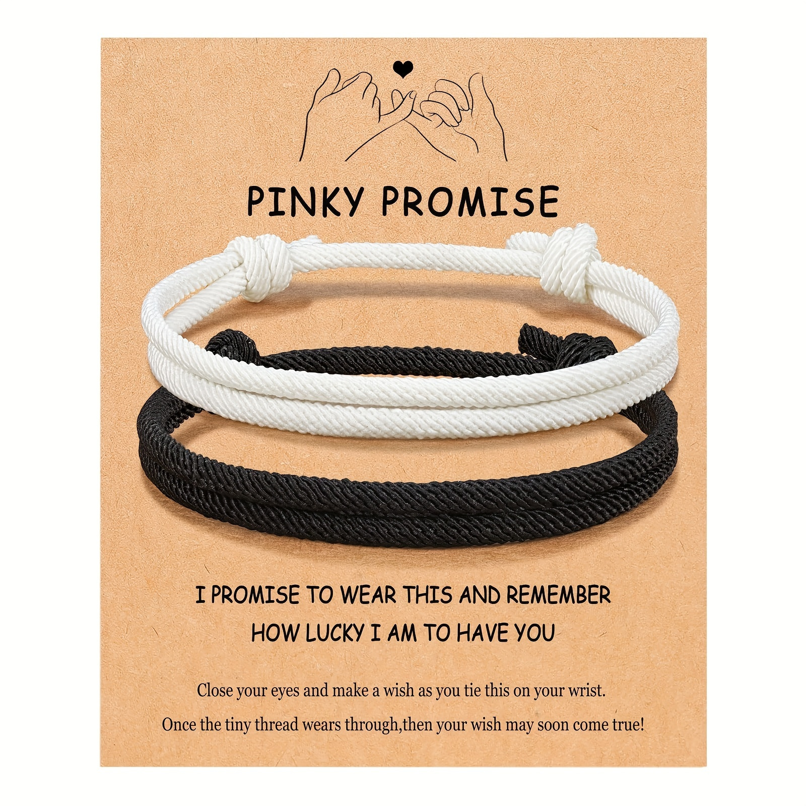 TEMU 2 piezas de cuerda de ajustable, pulseras para el relación de para amantes, , regalos de Navidad, regalo de San Valentín