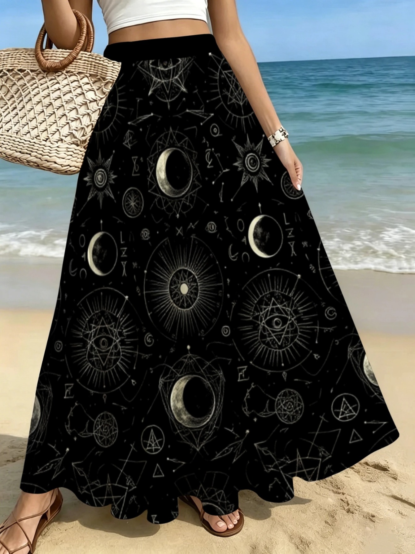 Elegant Dress Women Solid Color Belt Decoration Flared