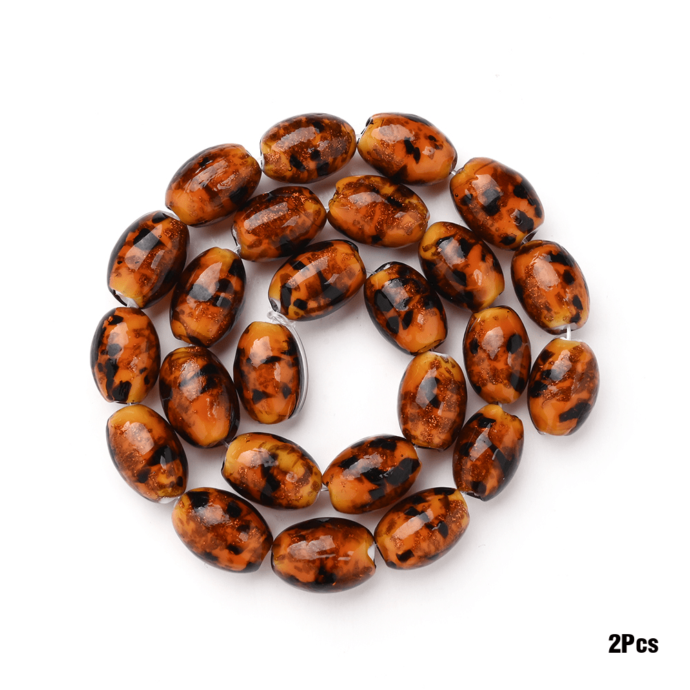 2pcs Brown Glass Beads Decorative Set for Jewelry Making