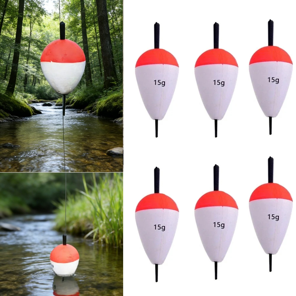 TEMU Set di 6 galleggianti da pesca in EVA da 3G, 5G, 10G, 15G, 20G e 30G, adatti per la e l'attrezzatura da pesca alla carpa
