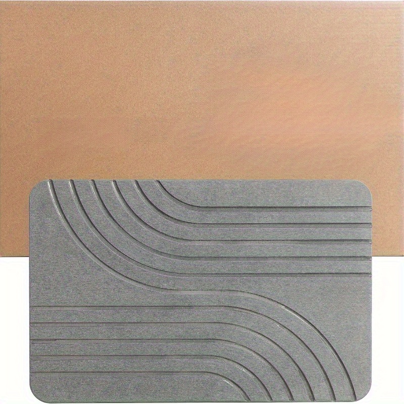 TEMU Stone Bath Mat, Diatomaceous Earth Non-slip Mat - Quick Drying Absorbent Bath Stone Mat - Elegant & , Easy To Clean (23.5 X 15 Graphite)