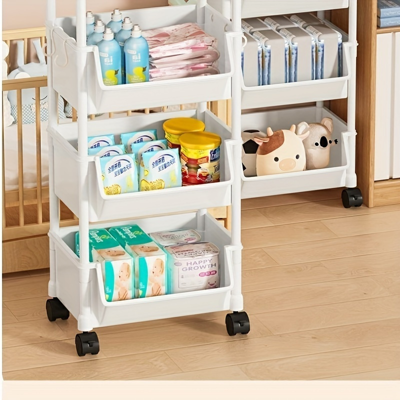 deluxe 5 tier rolling storage cart     free non electric with wheels for     living room bedroom dorm organization details 5