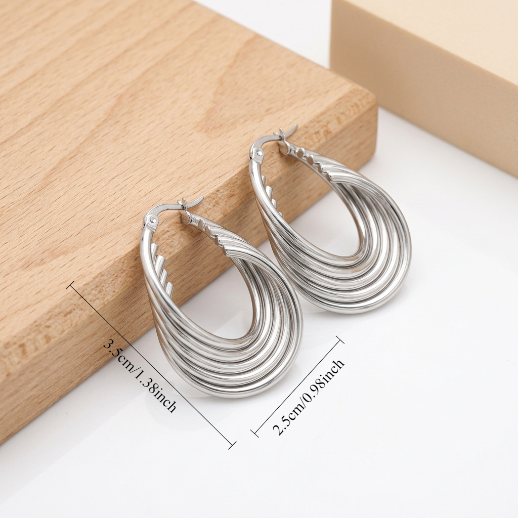 Women's Multi-Layer Twisted Hoop Earrings, Gift