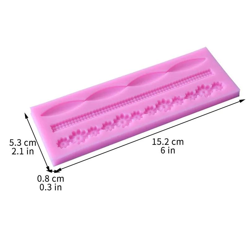 Image of 1pc Food-grade Silicone Mold - 3d Braided Rope & Floral Cake Border Mold For Halloween, Christmas, Easter, Thanksgiving - Reusable Pastry, Candy, Chocolate, Decorating Tool