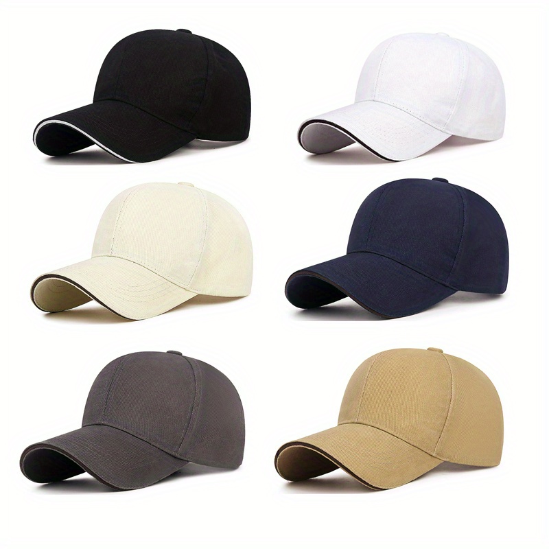 Image of 6pcs Casual Baseball Cap Set For Men, Adjustable Golf Hat Suitable For Autumn And Winter Outdoor Sports