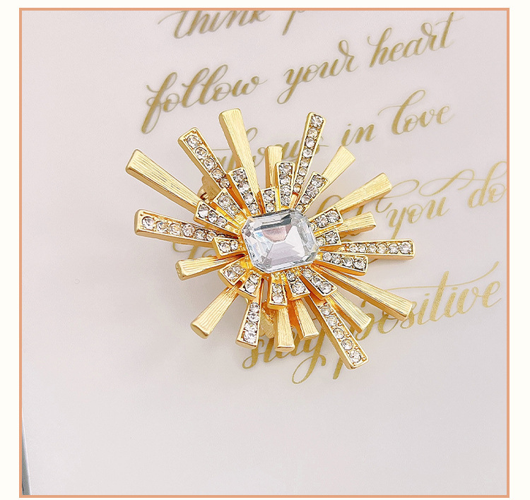   ayollar va erkaklar uchun nafis quyosh gullari broshli pin yangi, bezatilgan noaniq shakldagi zargarlik buyumlari detallar 1