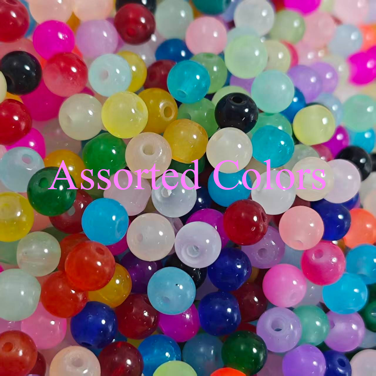 TEMU 508 pièces Perles de Verre 6mm Adaptées à la Fabrication de Bijoux, Perles Rondes en Vrac pour l'Artisanat DIY, et la Fabrication de Boucles