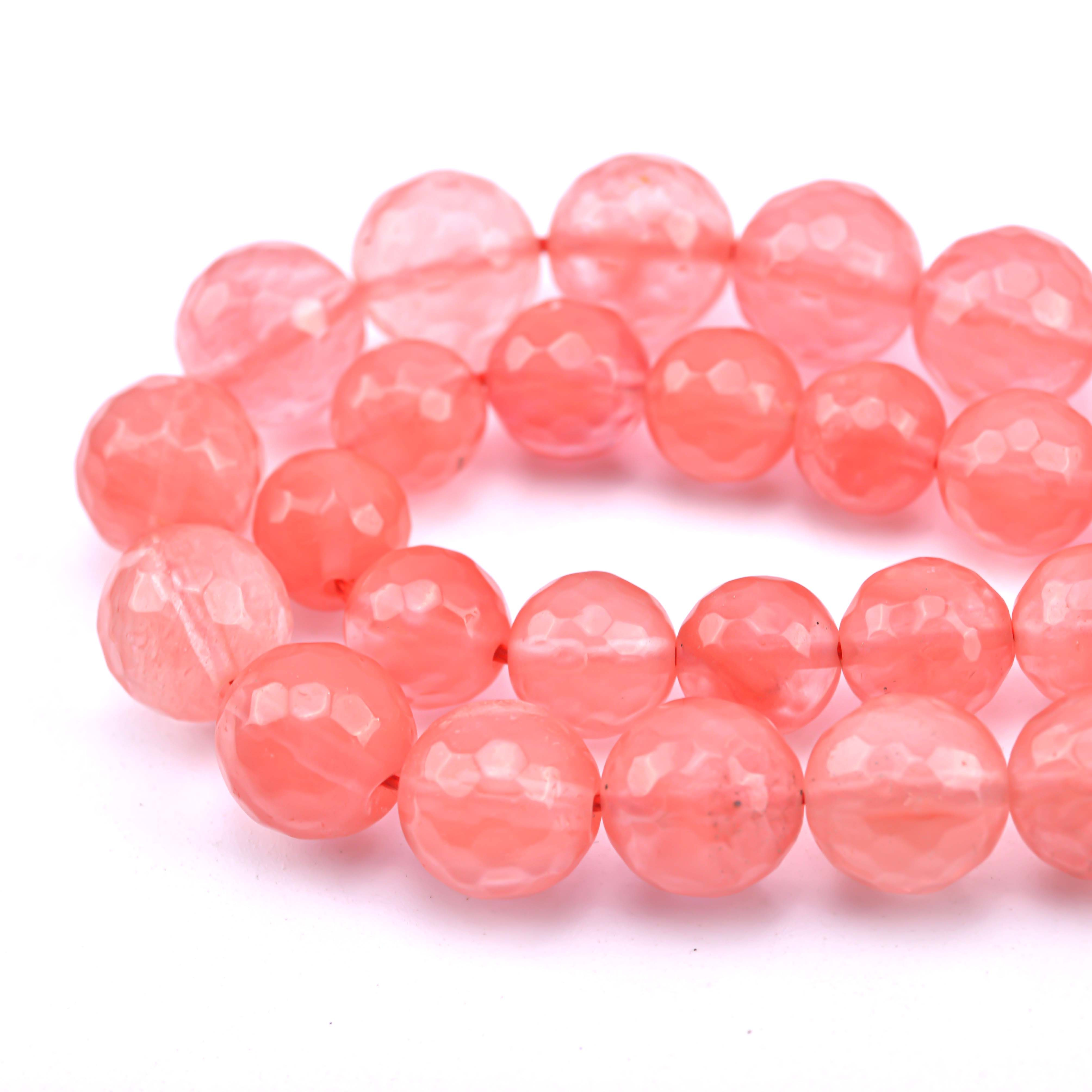 TEMU Round Scattered Beads Made Of Natural Pink Watermelon Stone, Perfect For Jewelry Like Bracelets And Necklaces, Ideal For Holiday Gifts In Sizes