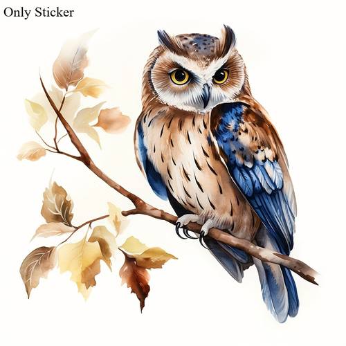 4 in 1 owl pattern sticker scratch proof waterproof cartoon decal for motorcycle car bumper body realistic brown design with