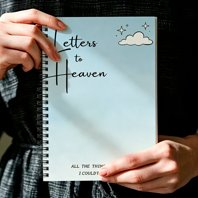 TEMU Carnet « Lettres au paradis », 1 pièce, pour enregistrer des souvenirs et se souvenir, couverture souple, pages de souvenirs perforées avec