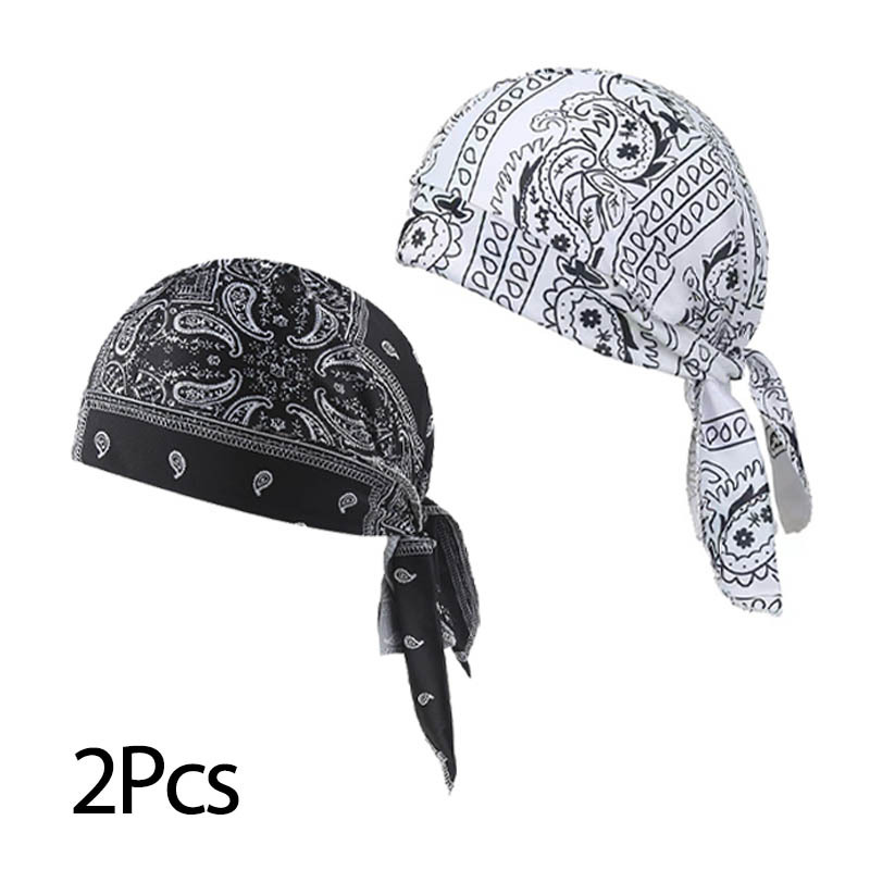 TEMU per cravatte stampate a paisley, bandana multiuso con motivo a paisley, cuffie a traspiranti e , 2 pezzi