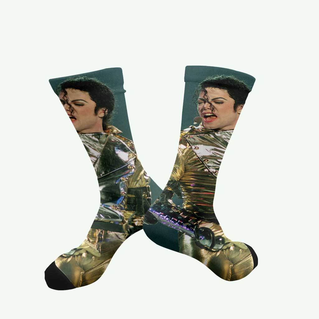 

3d Novelty Printed Singer Pattern Socks, Breathable Comfortable Warm Mid-calf Crew Socks For Men And Women, All- Hip-hop