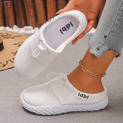 imagen del artículo zapatillas mullidas sin talón para mujer con de encaje, , perfectas para relajación en interiores, rápidos, casuales por el , citas para café los fines de y uso para un estilo , calzado de mujer