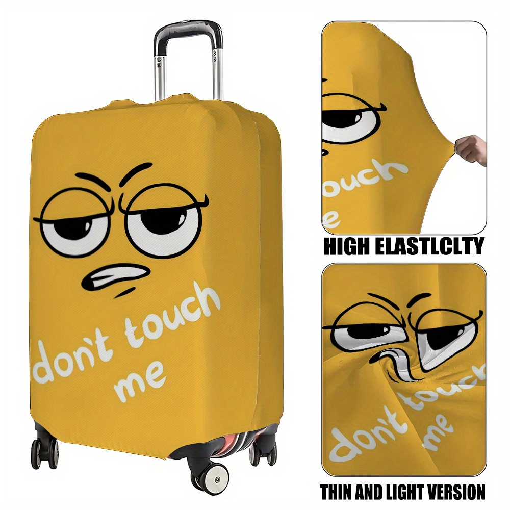 1pc, Yellow Pattern Printed Elastic Suitcase Cover, Travel Suitcase Cover,  Practical and Durable Washable Trolley Case Protective Cover, Essential Tra