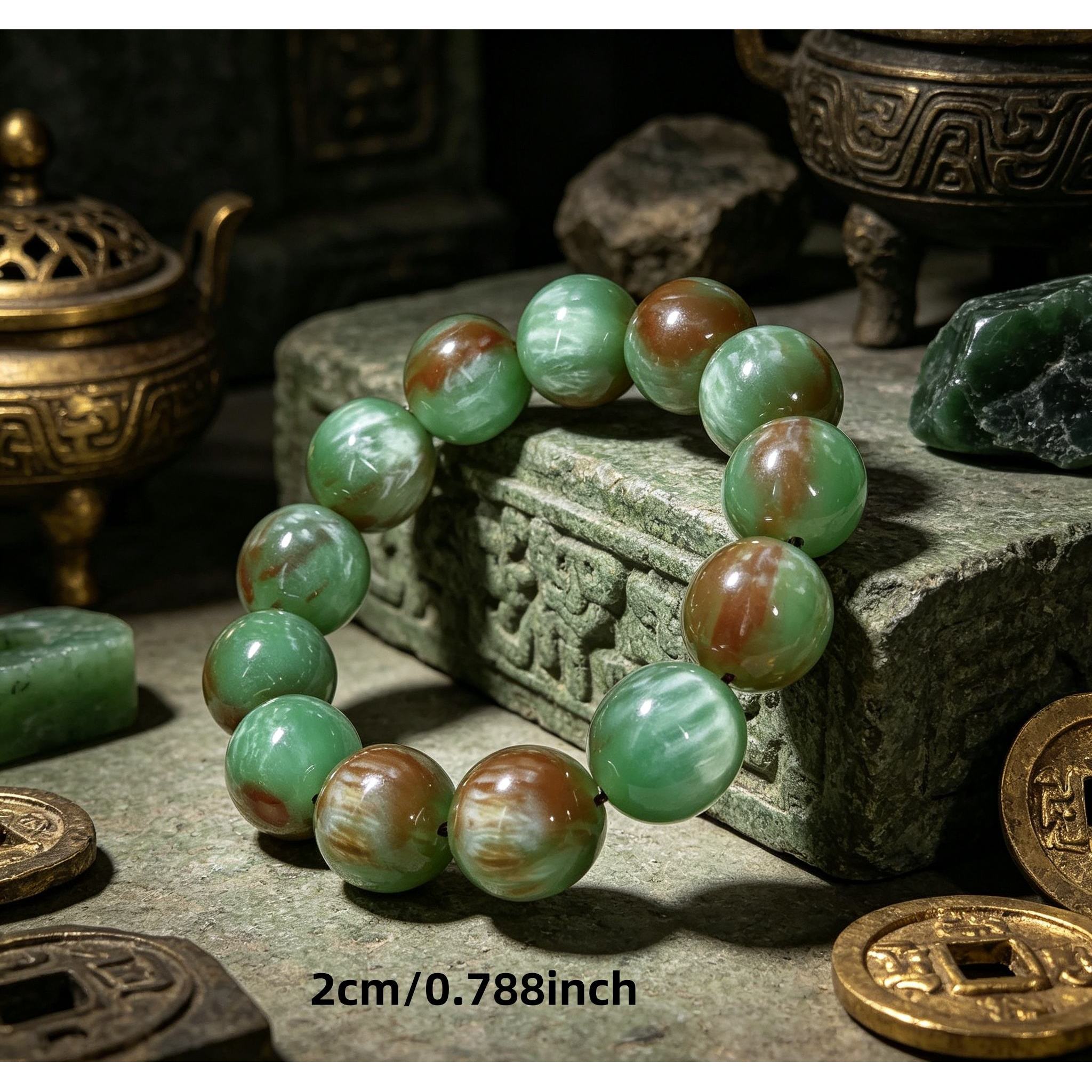 Unisex Natural Stone Elastic Bead Multi-Colored Bracelet