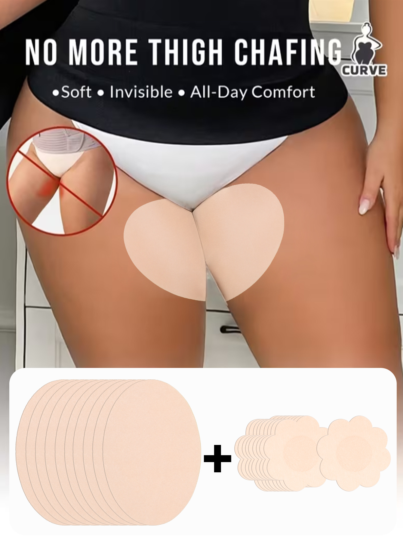 30pcs thigh   pads and nipple covers combo invisible     pads anti chafing no show for under clothes