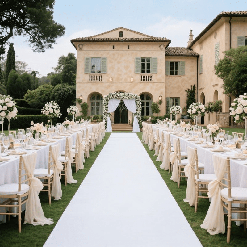TEMU 1pc Of White Long Wedding Red Carpet, Wedding Scene Welcome Aisle Carpet, Classic A Romantic Atmosphere. Suitable For Christmas, Halloween,