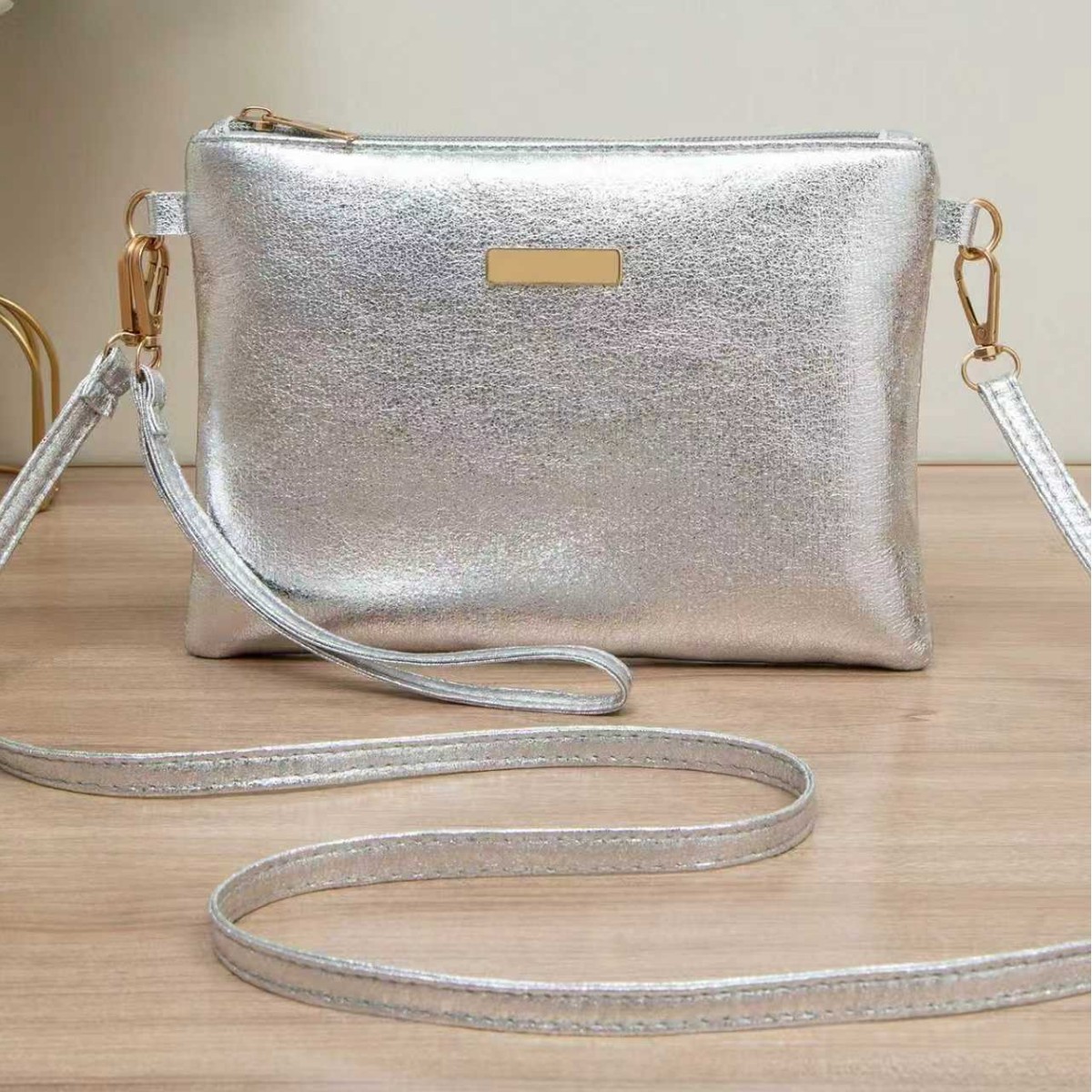 TEMU 2 Opzioni di , Borsa a Tracolla da Donna - Borsa Quadrata Minimalista in Stile , Materiale PU con Tracolla in Metallo Rimovibile, Pochette a con