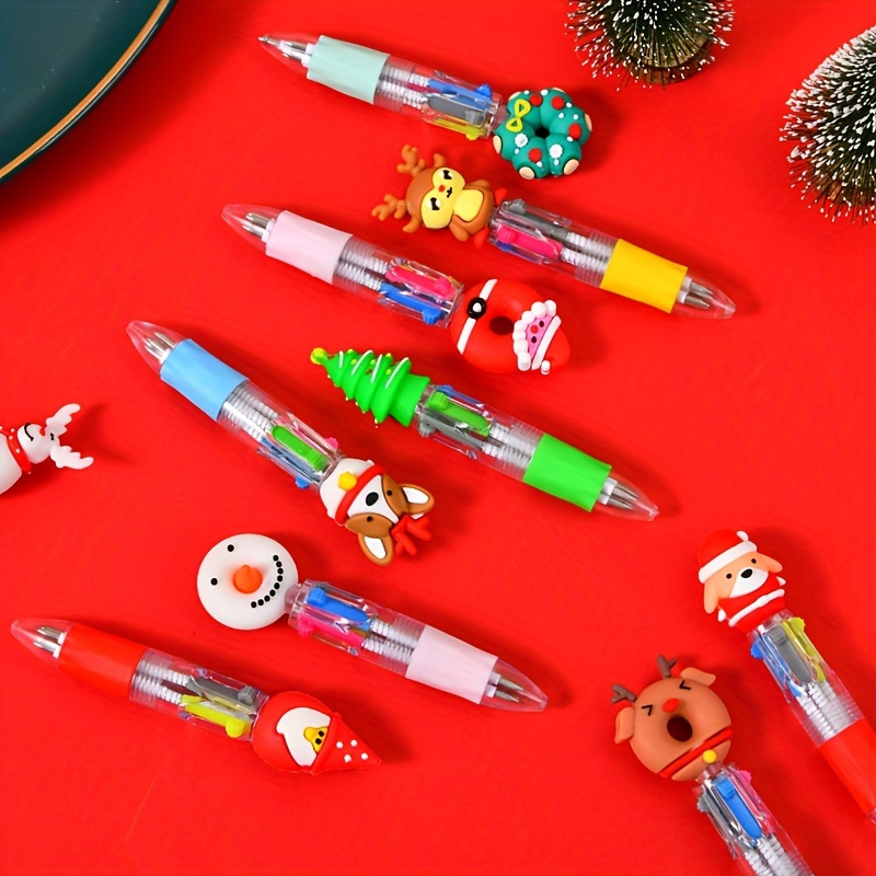 32pcs/24pcs/16pcs/8pcs 8/16/24/32pcs Christmas Mini Fun Ballpoint Pens, Whimsical Vibrant Design, Soft Silicone Grip, Ergonomic Design, Suitable for Office and Holiday Gifts, Christmas, Halloween, New Year, Back-to-School Season, Chinese New Year