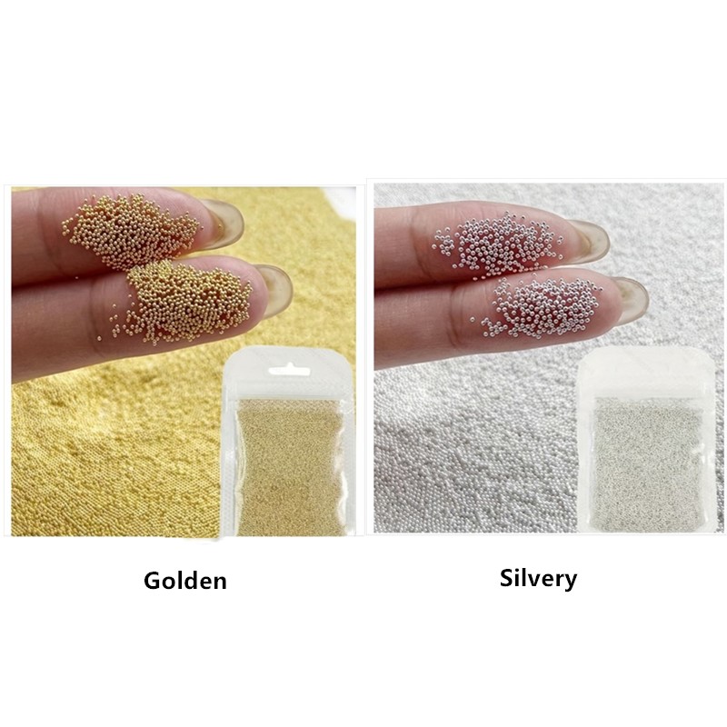 Image of 10000pcs, 1mm 3d Nail Caviar Beads, Golden And Silvery Nail Studs Mini Nail Ball Beads For Nail Art Diy Decoration Accessories Nail Charms Nail