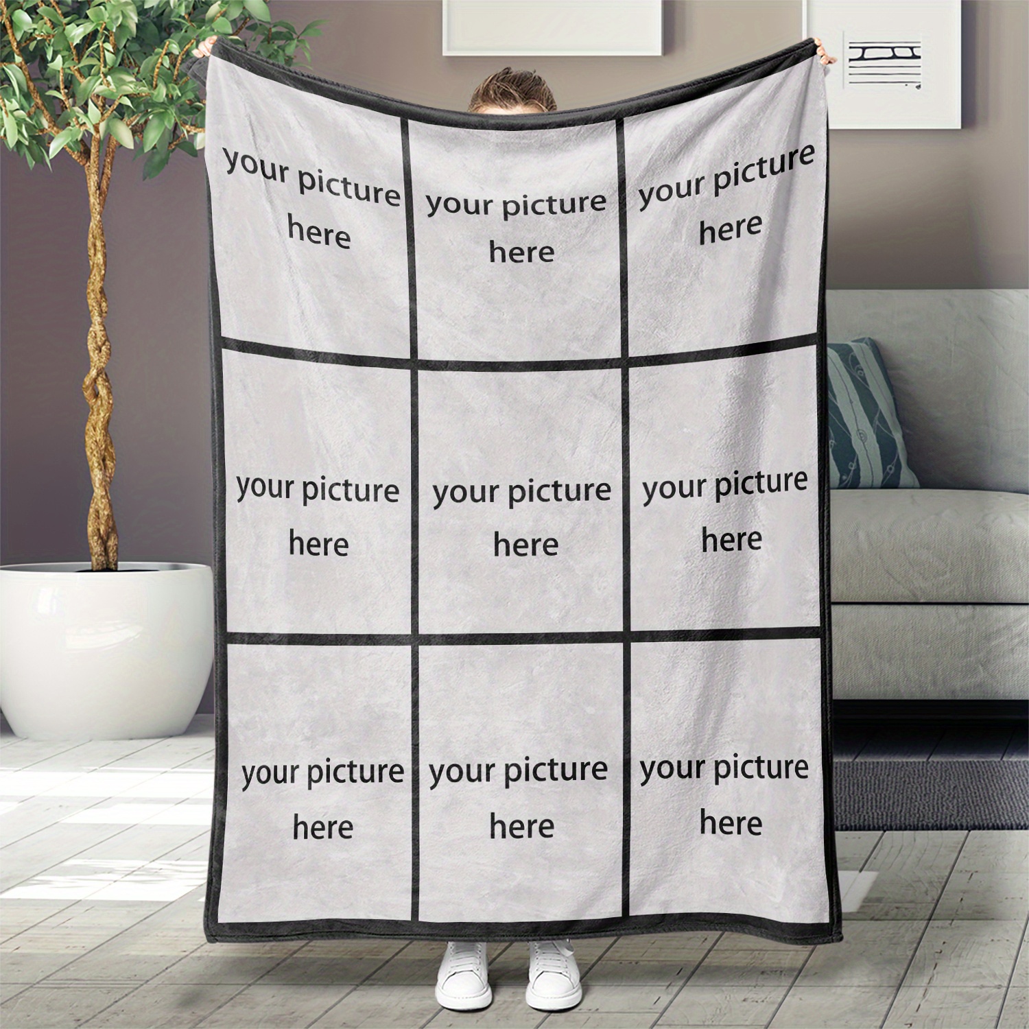 customizable photo flannel fleece blanket personalized   throw contemporary style tear resistant   cozy knitted polyester with ideal for outdoor camping sofa pet office throw for unique gift for     details 0