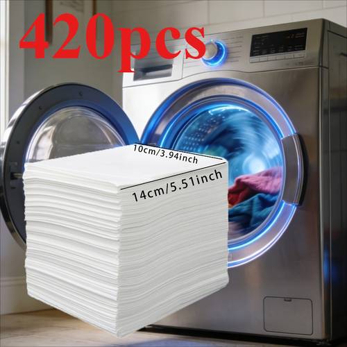 420 stück -waschblätter, verhindern farbübertragung, erlauben mischwäsche, erzielen leuchtende ergebnisse, für verschiedene kleidungsstücke, bettlaken, bettbezüge, socken, bewahren die originalfarbe der kleidung, ideal für zuhause waschküche