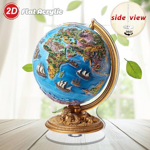 2d flat 2d flat 1 rotating desktop decoration 2d flat acrylic with rotating base vibrant suitable for office study library home decoration no electricity required ornament 2d flat