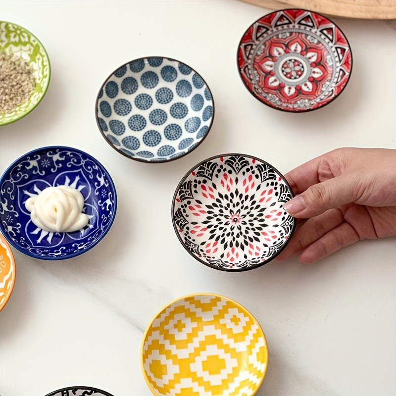6 10pcs ceramic seasoning plate bohemia plate sauce dish household soy sauce vinegar spices plate for home kitchen restaurant     hot pot picnics camping barbecuw cold dish kitchen tableware dinnerware accessories Product details 7