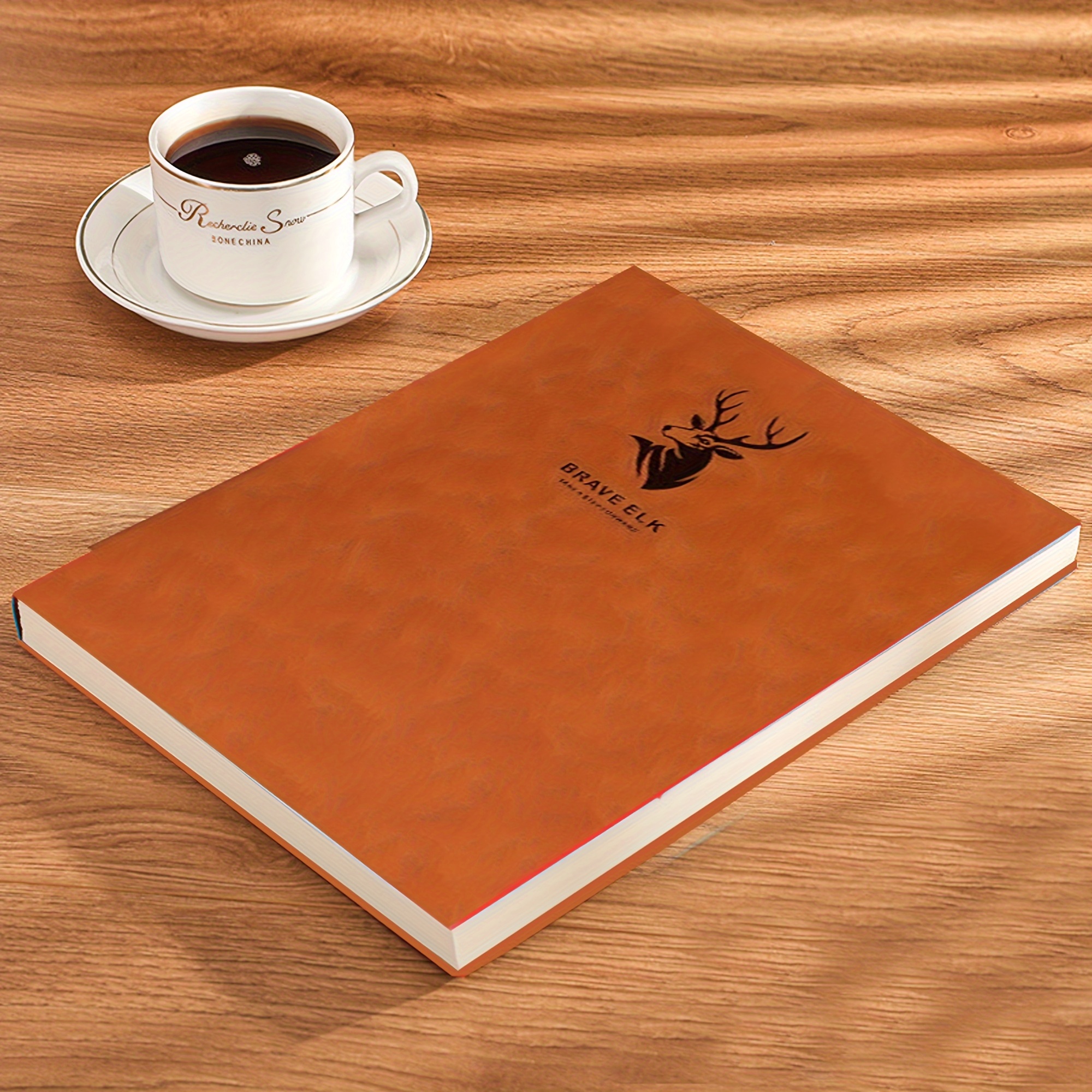 A4 Super Large Deer Head Notebook -100 Sheets/200 Pages High Quality Eye Protection Paper, Durable Soft Cover, , Suitable For Business, University, School, Office