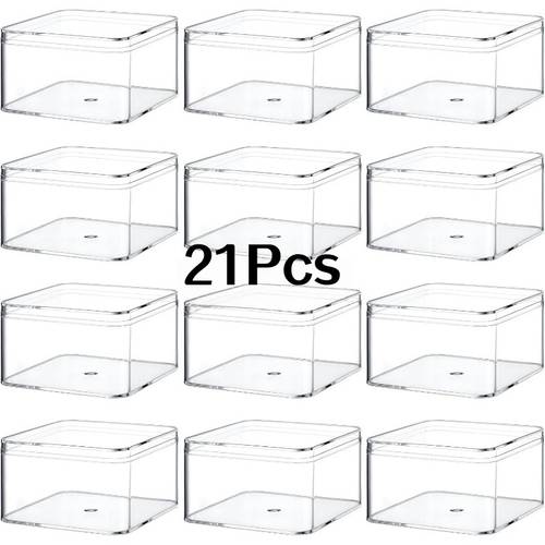 21 transparent acrylic display boxes with lids transparent square storage boxes suitable for jewelry home decorations and items high quality multi functional organizer