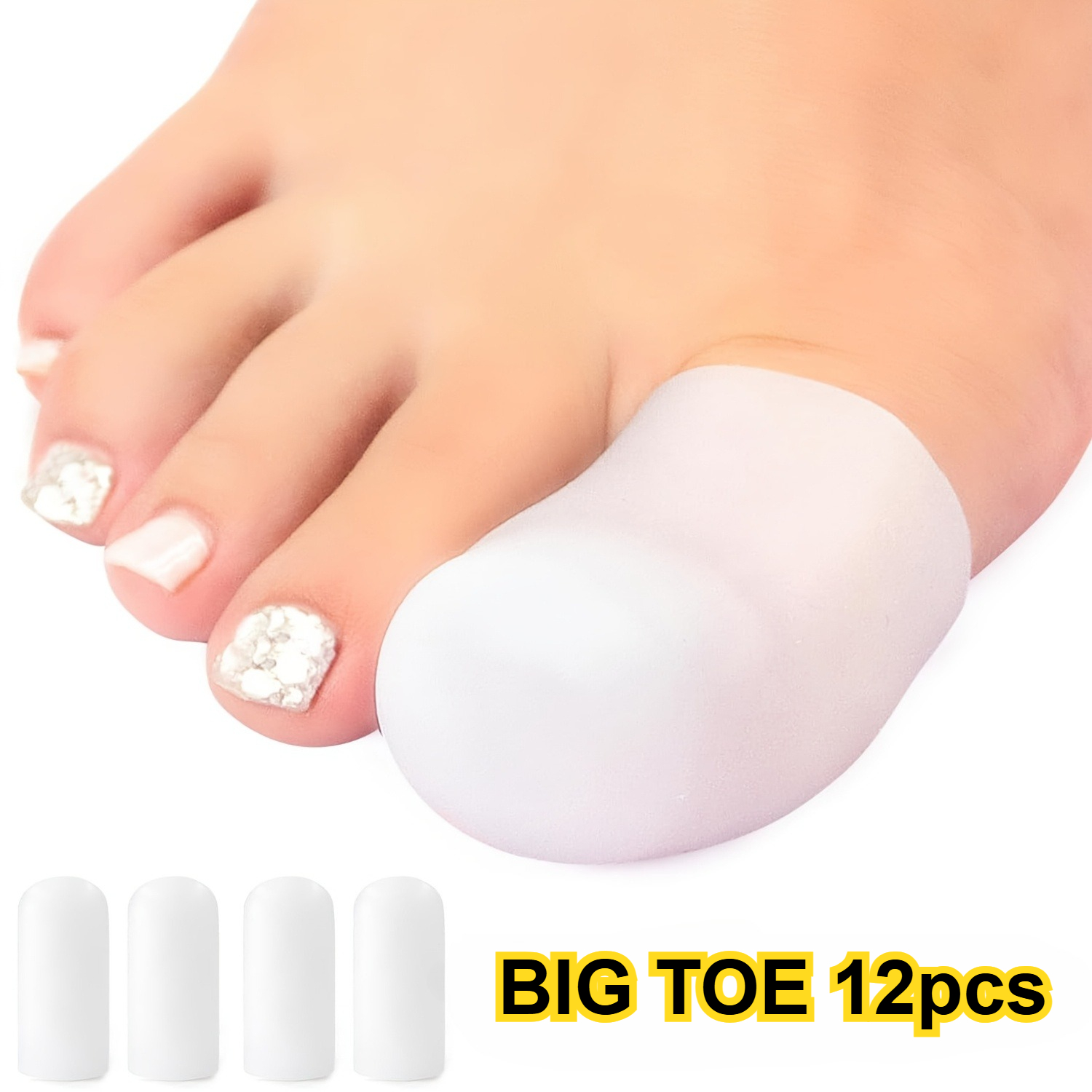 TEMU 12 Pezzi Protezioni in Silicone per Alluce, Separatori per , Cuscinetti Antifriczione Antiscivolo Anti-Pressione Lavabili e Riutilizzabili