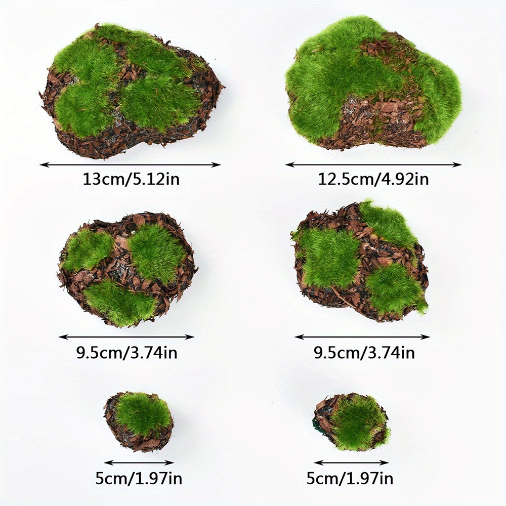 6pcs Simulation Multi-shape Moss Block Green Plant Simulation Foam Moss Arrangement Material