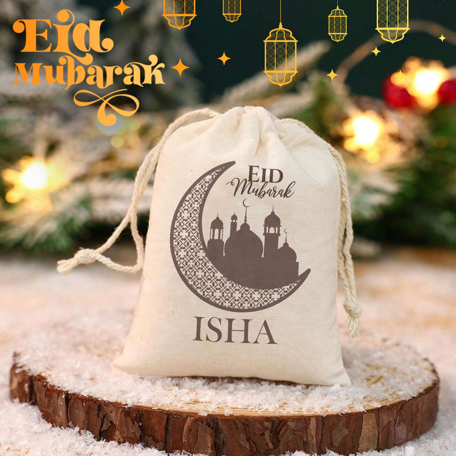 Personalized Ramadan Mubarak Gift Sack, Custom Name Ramadan Mubarak Gift Sack, Must-have Gift Bag, Eid Al-fitr Gift Sack