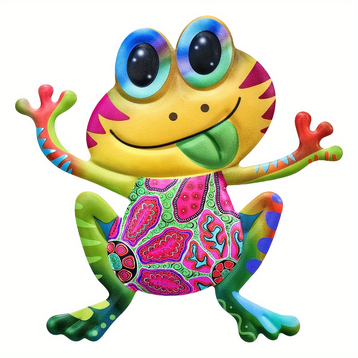 TEMU 2d Flat, [2d Flat] 1pc/4pcs Colorful Acrylic Frog Wall Decor - Vibrant Suitable For Home, Garden, Weddings & Outdoor Decoration With Frog-themed