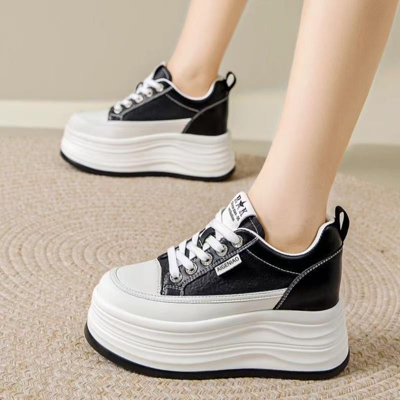 Sneakers, Mafedy 2026 Fall New Women's Platform Height-increasing Breathable White Casual Skate Shoes Lightweight Comfortable Versatile