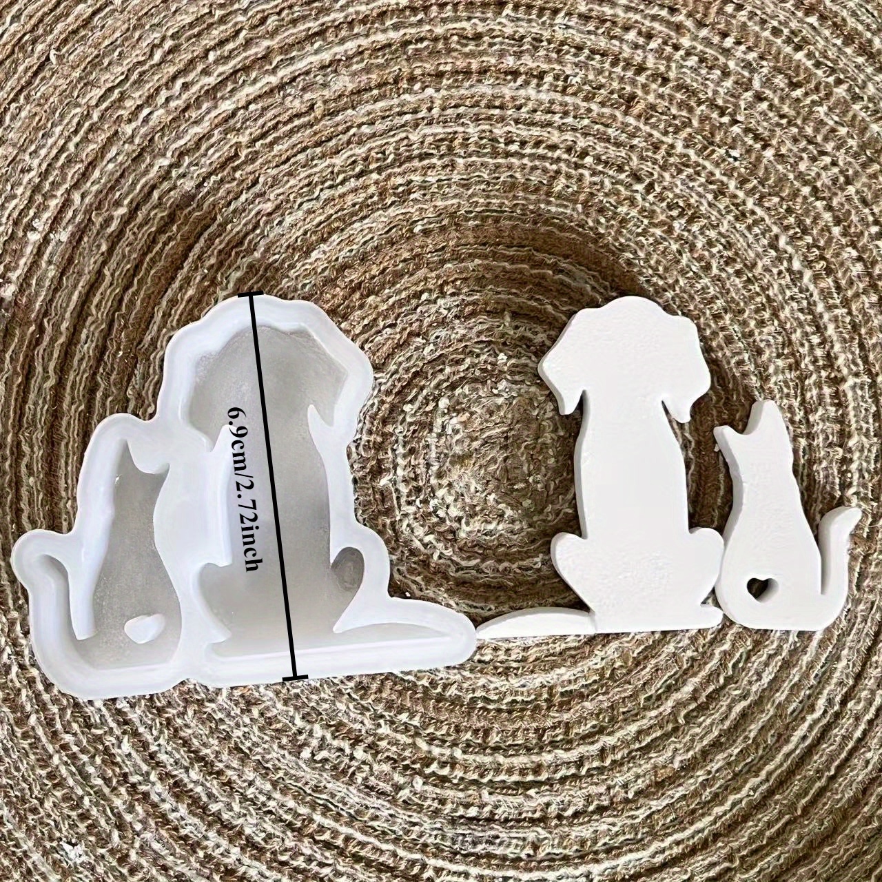 Cute Kitten And Puppy Gift Ornament Silicone Mold, Plaster Ornament Mold, Resin Epoxy Mold For Diy Handmade Decorations