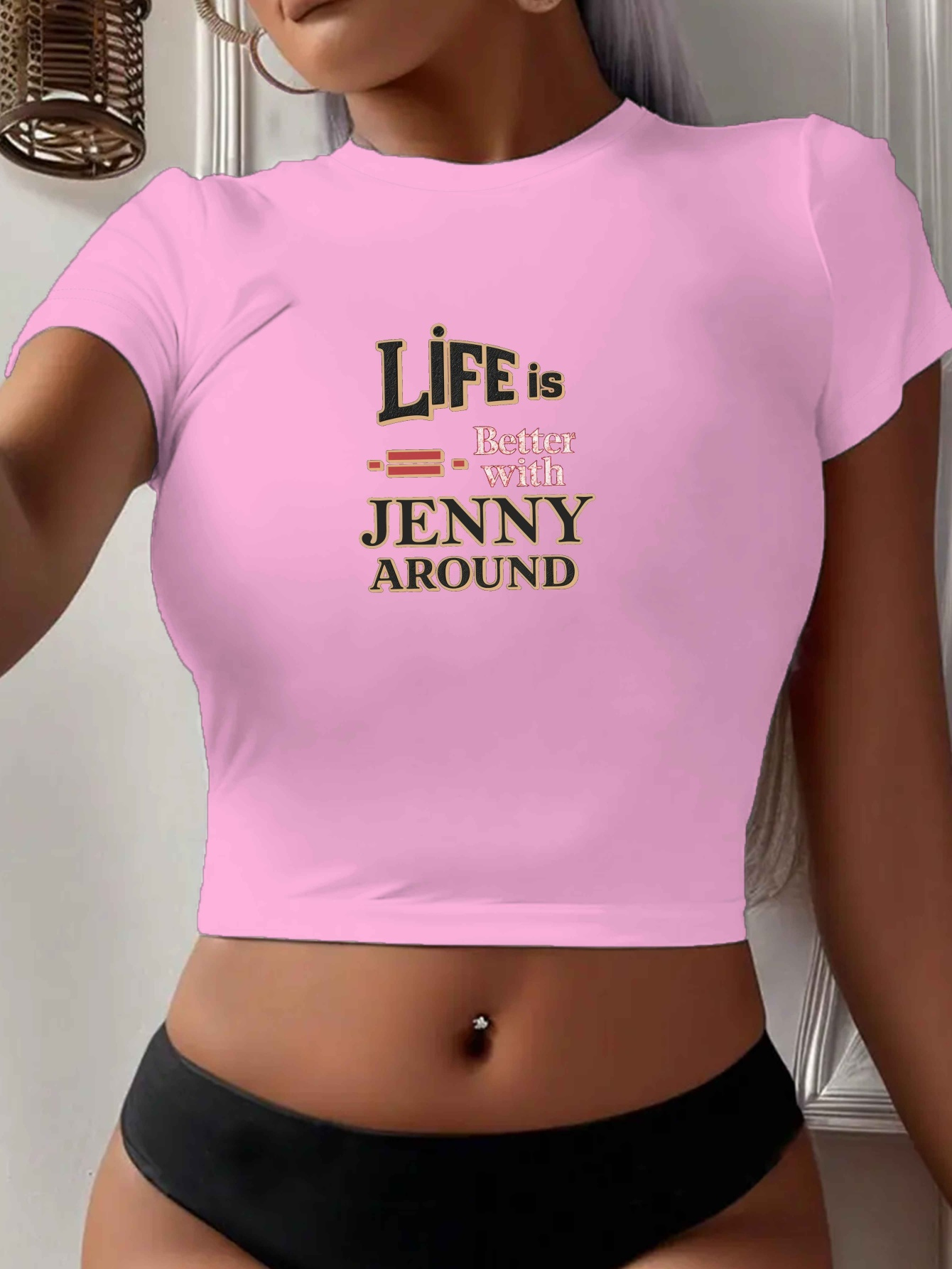 1pc estilo y2k camiseta manga corta mujer vida es mejor Temu Uruguay