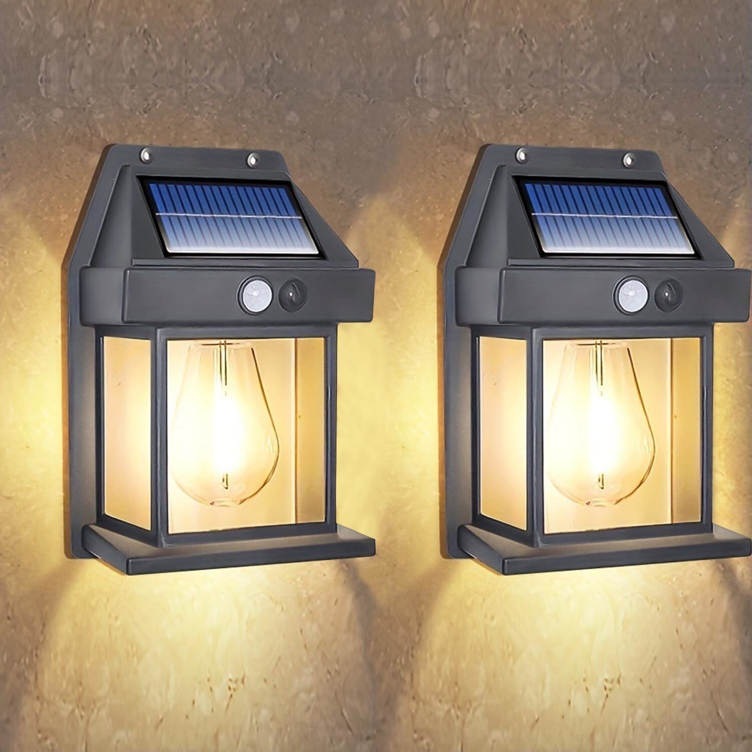TEMU 2packs Outdoor Wall Lights With Motion Sensor & Infrared Security, Warm White Led Suitable For Garden, Porch, Driveway,, - Plug-and-play