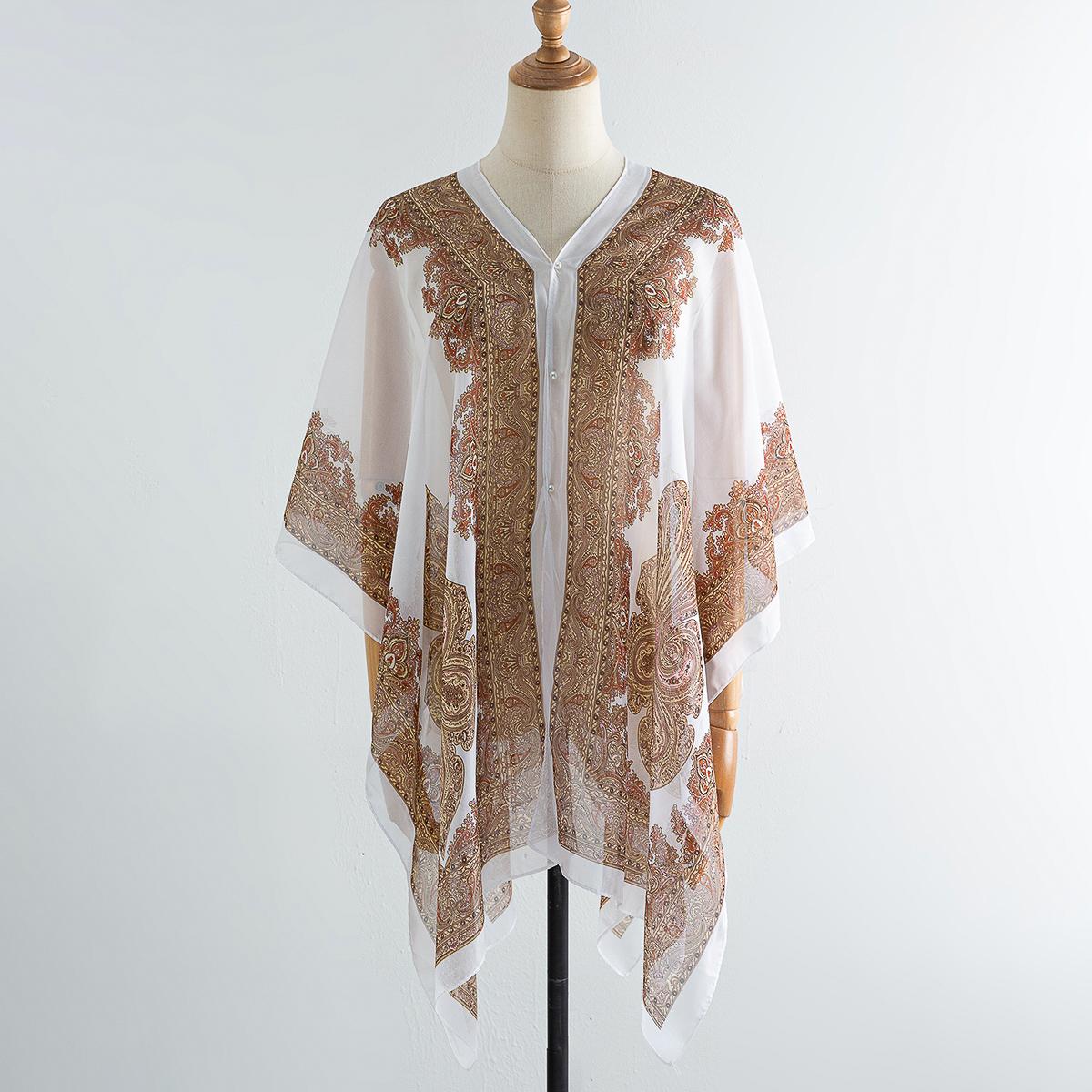 TEMU A New Summer Women's Chiffon Almond-shaped Shawl, Stylish And Versatile,, Extra-long Beach Towel Scarf, All-match Shawl For Cycling And Driving