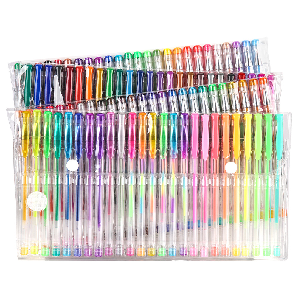 TEMU 100pcs Glitter Gel Pens Set Markers Office Adult Colouring Book Drawing Books Painting