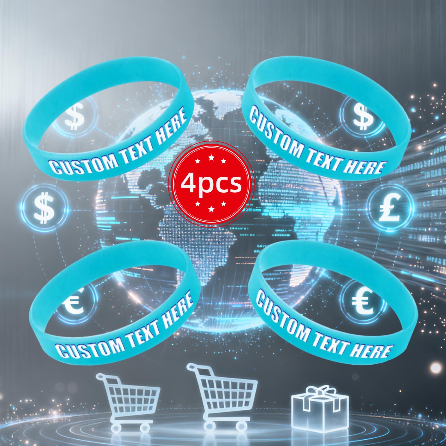 TEMU 4 Personalized Emergency Bracelet - Special Id Bracelet With Silicone Customization For Allergies And Other Emergency Information, Cute Id