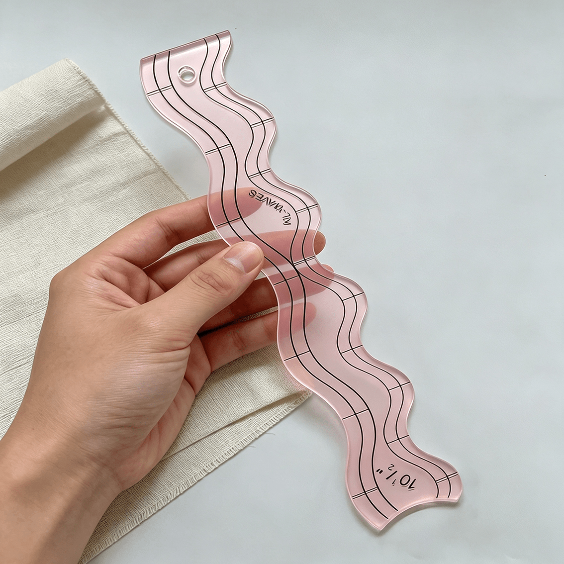 TEMU Règle de couture à en acrylique, règle à double incurvée de 10,6 pouces, outil de tailleur pour patchwork à /couture de vêtements et de fil,